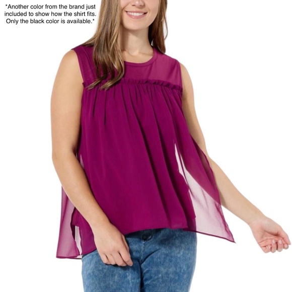 New C Wonder Christian Siriano Layered Mixed Media Sleeveless Top Black Size XS - Picture 15 of 16